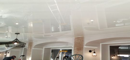 no crown molding DIY stretch ceiling canvas fabric membrane